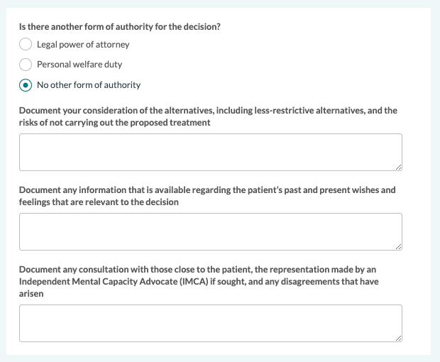 Concentric best interest decision - responsible clinician as decision-maker